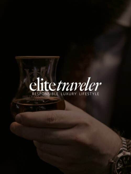 Elite Traveler featuring a glass of luxury handcrafted whiskey