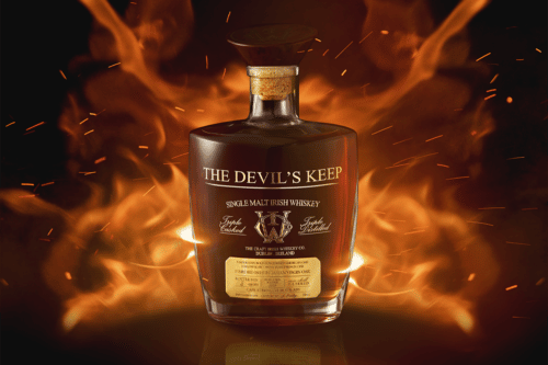 A bottle of Irish single malt whiskey The Devil's Keep