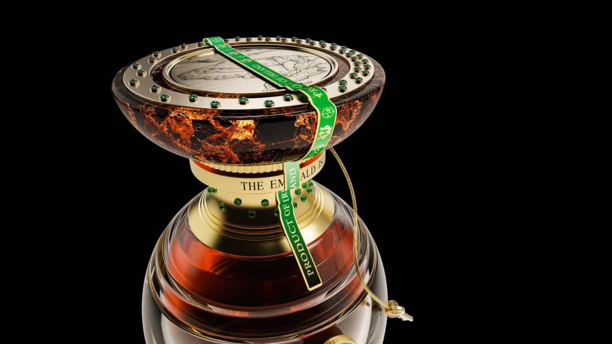 Most expensive whiskey ever sold at auction with emeralds
