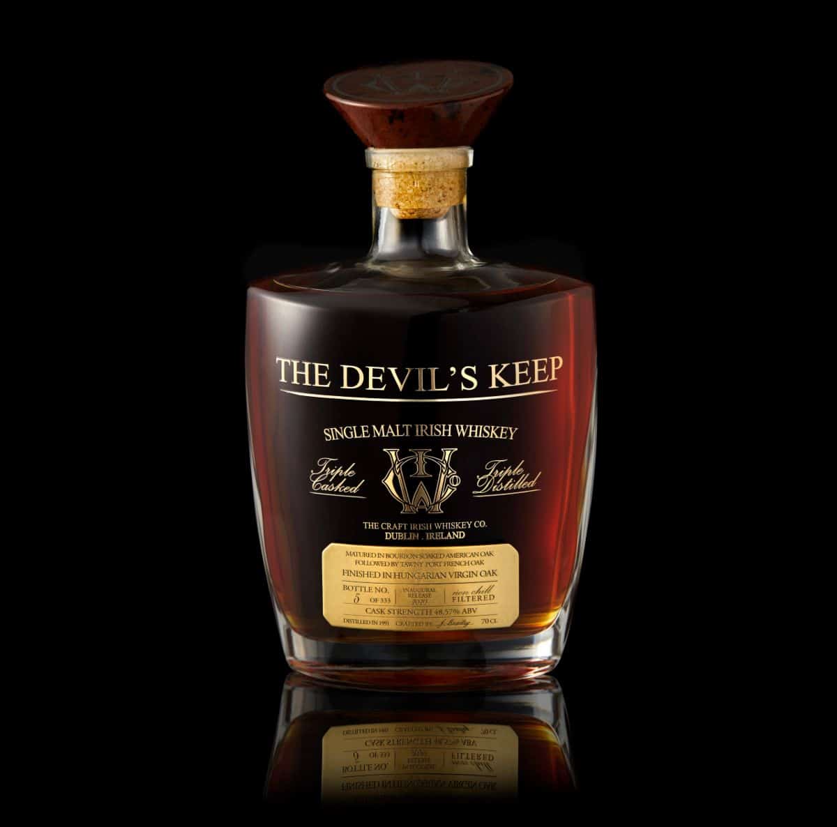A bottle of premium whiskey The Devil's Keep