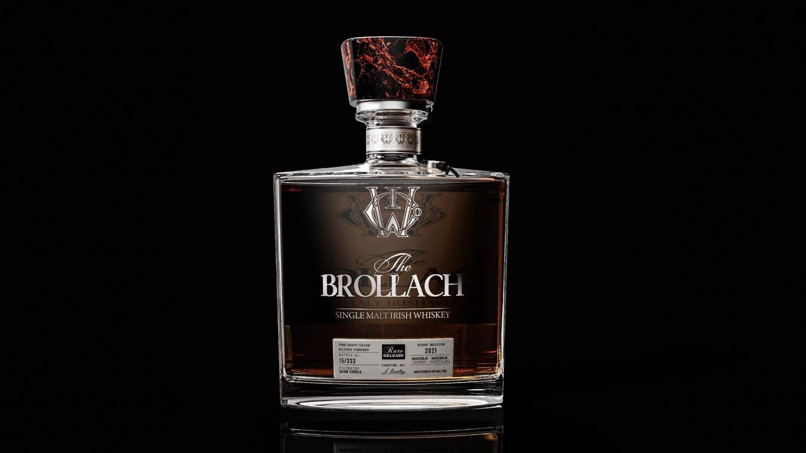 A bottle of award winning whiskey The Brollach