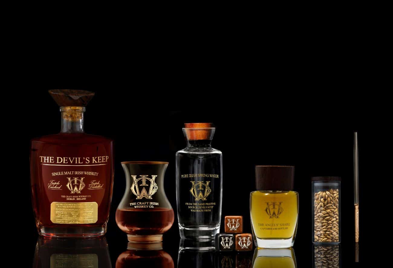 A whiskey set of luxury, premium Irish whiskey 