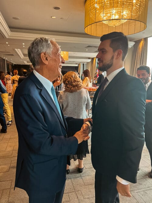 Craft Irish Whiskey Co.’s chief of design meeting the president of Portugal