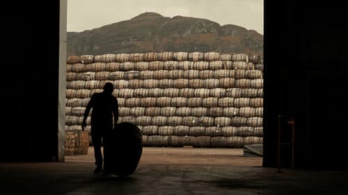 A hill made from Irish whiskey barrels