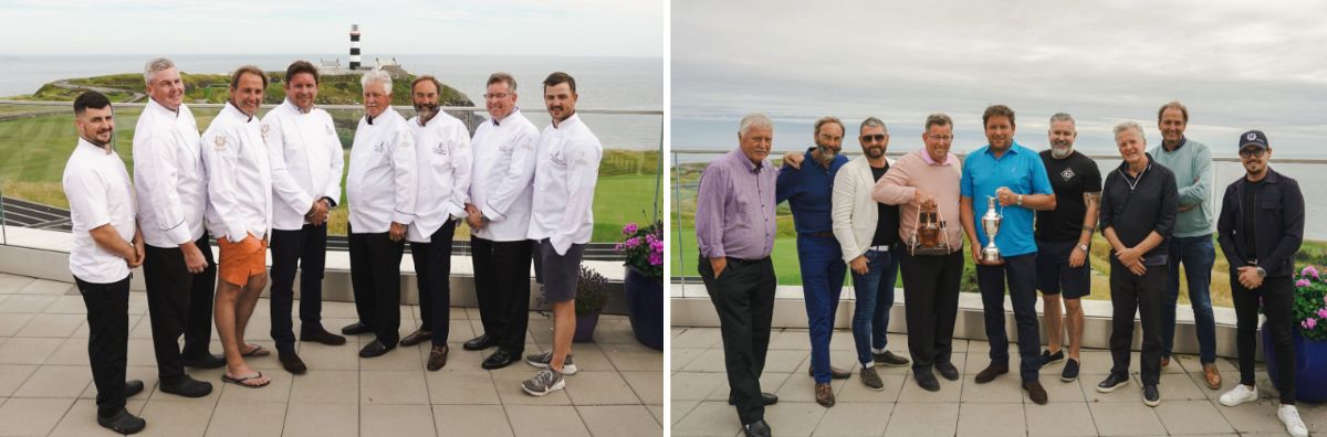 Jay Bradley with Brian Turner, James Martin, John Williams, Galton Blackiston at the first Hospitality Golf Classic co-hosted by The Craft Irish Whiskey Co